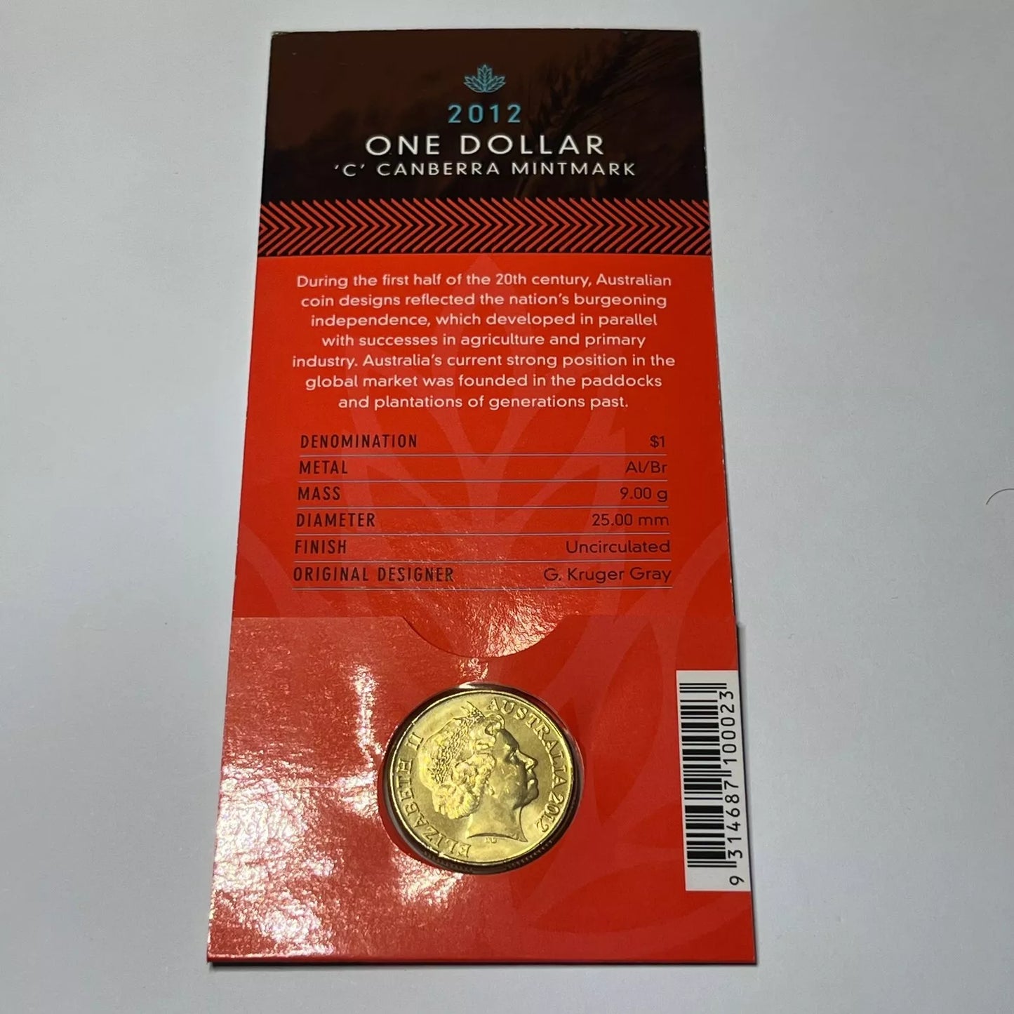 2015 One Dollar - Wheat Sheaf - C Mint Mark RAM Card