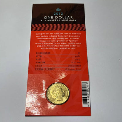 2015 One Dollar - Wheat Sheaf - C Mint Mark RAM Card