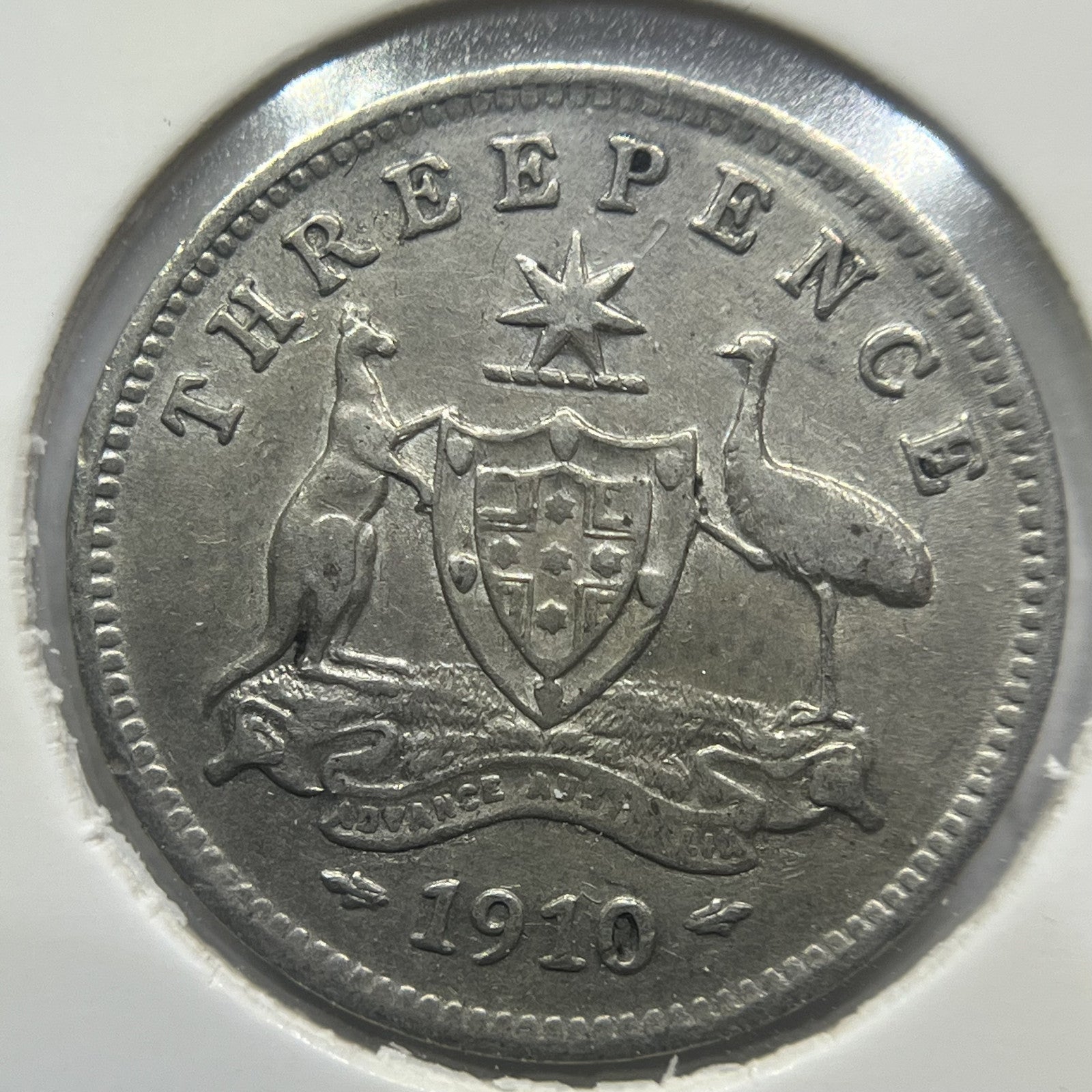 1910 Threepence Coin - Very Fine or better - Edward VII Silver First Year