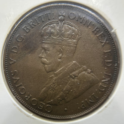 1933 Overdate Penny Error Coin - good Very Fine - George V Predecimal