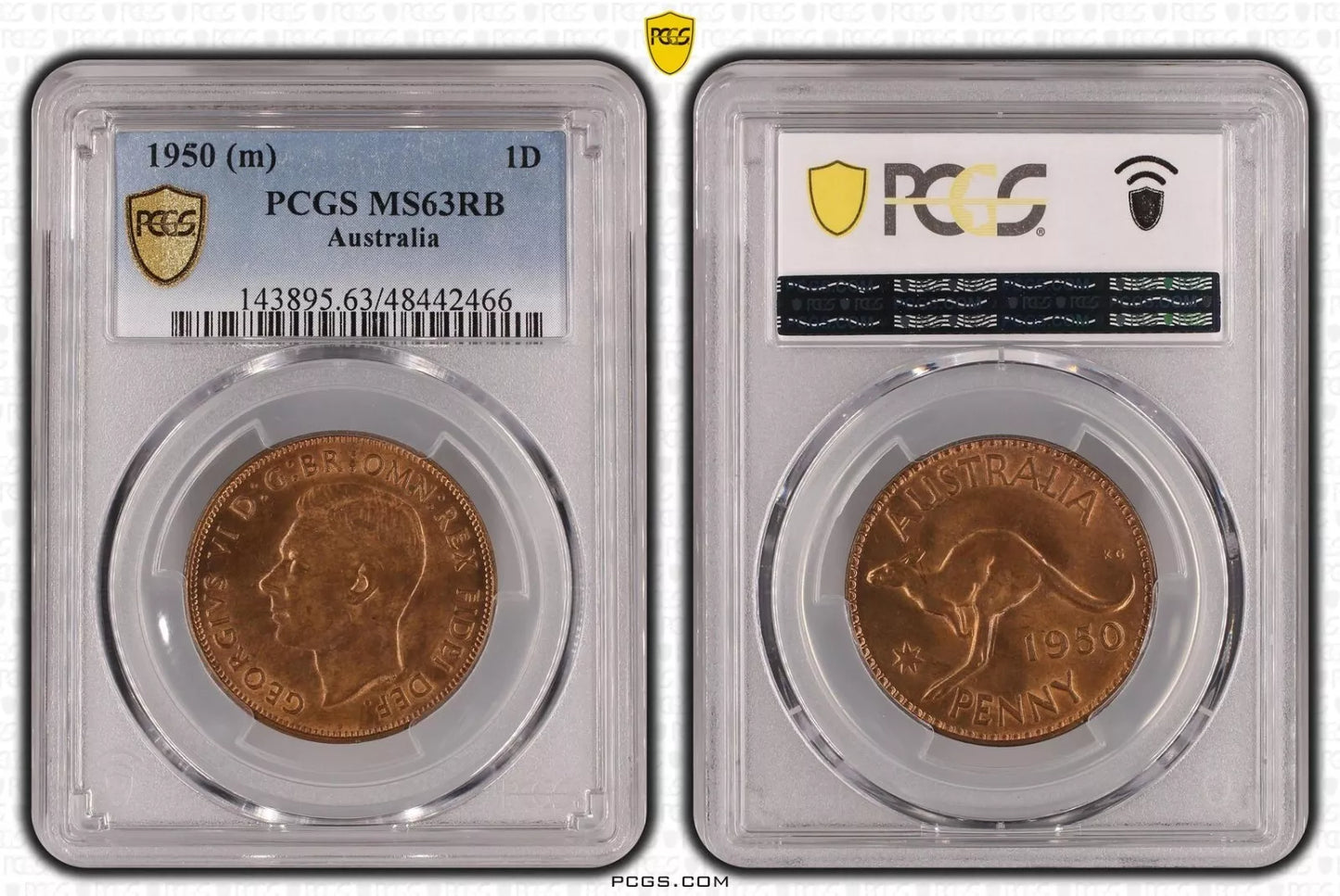 1950 (m) Penny Coin - PCGS MS63 RB