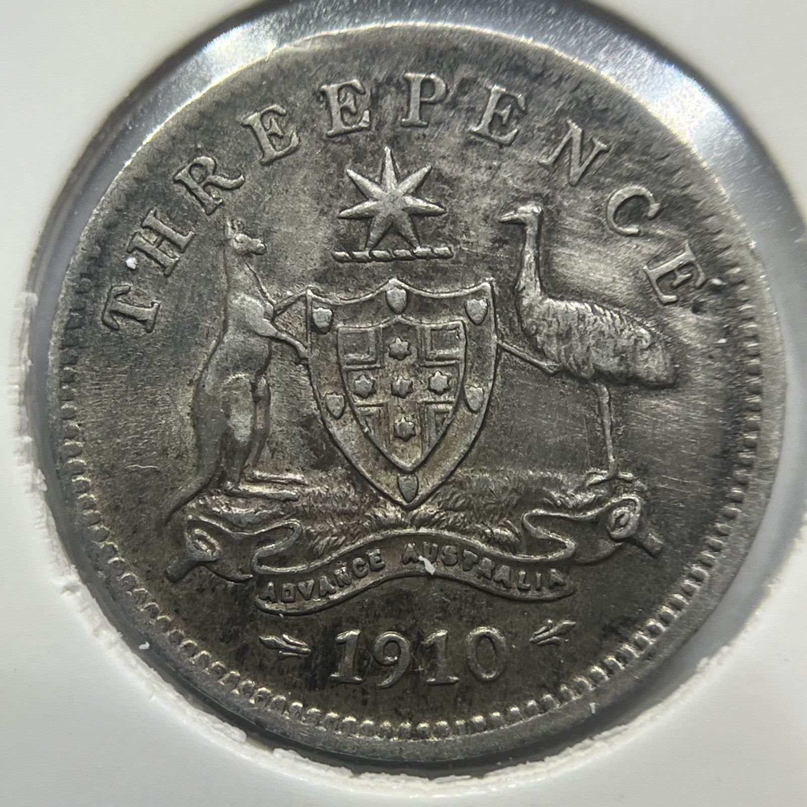 1910 Threepence Coin - Very Fine or better - Edward VII Silver First Year