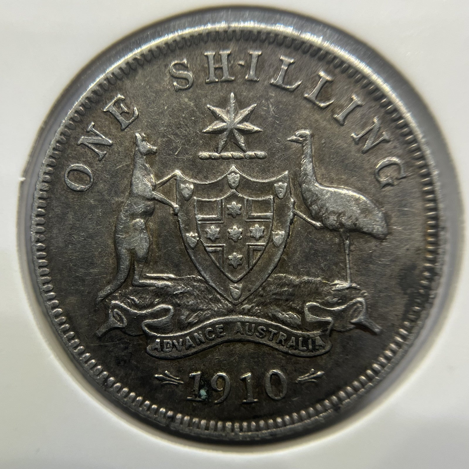 1910 Shilling Coin - almost Extremely Fine - Edward VII Silver First Year