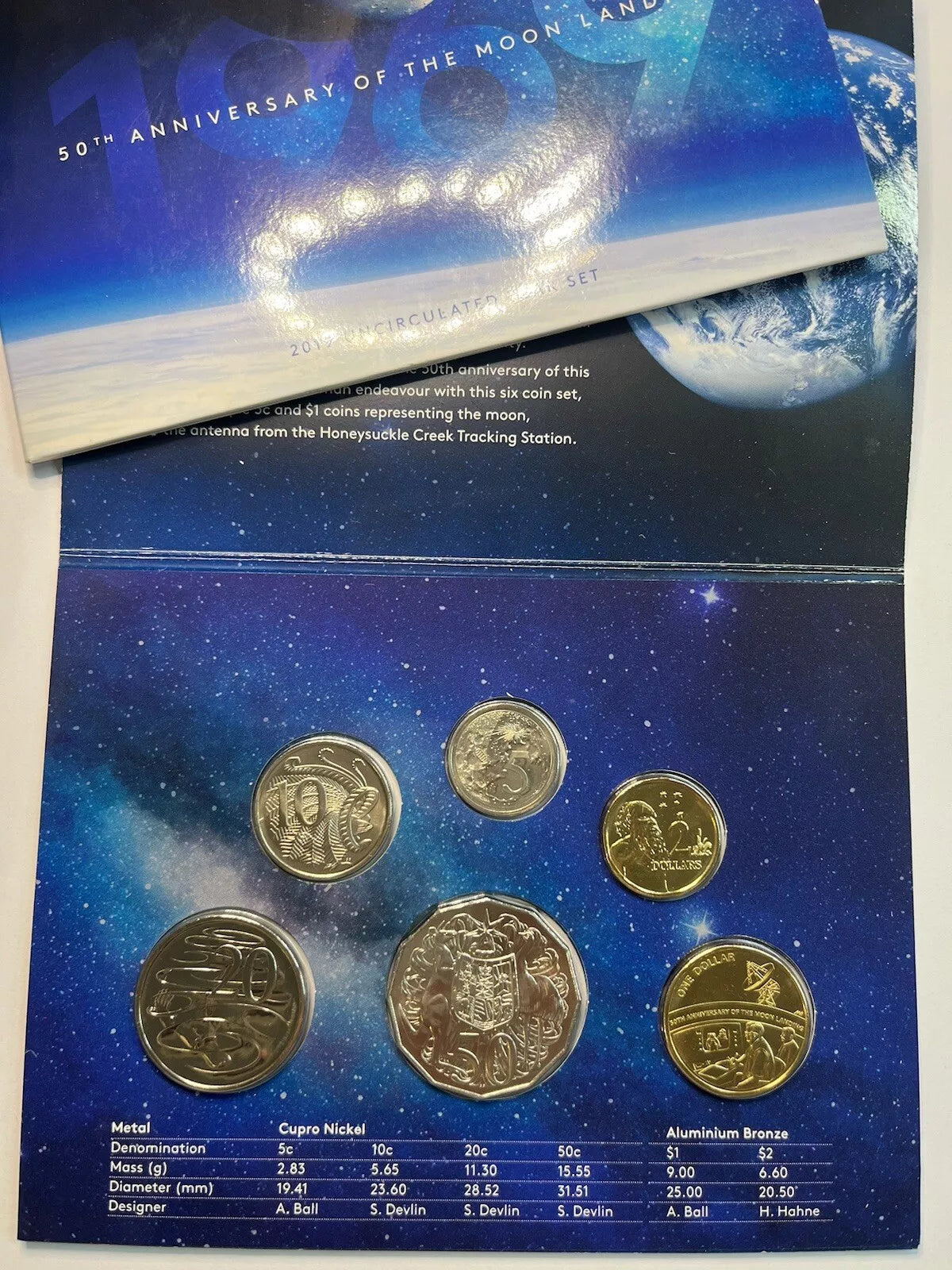 2019 Mint Year Coin Set - 50th Anniversary of the Moon Landing