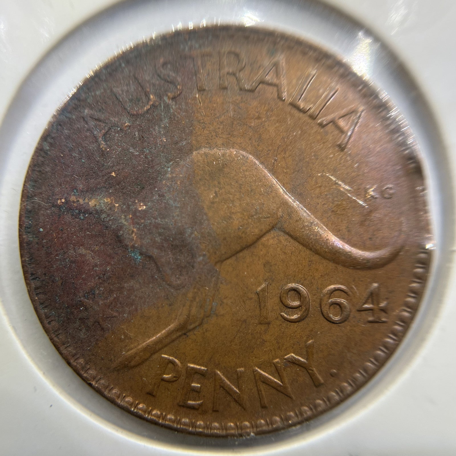 1964 Penny Error Coin - Clipped Planchet - Elizabeth II Predecimal