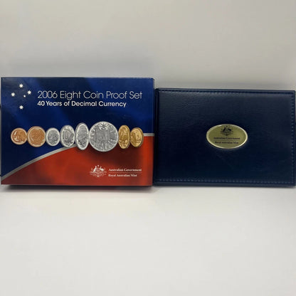 2006 Mint Proof Coin Set - Decimal Currency - Round Silver 50c + 1 & 2c RAM Case
