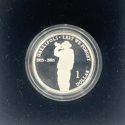 2005 Silver One Dollar - Gallipoli 1915 - Proof RAM Case