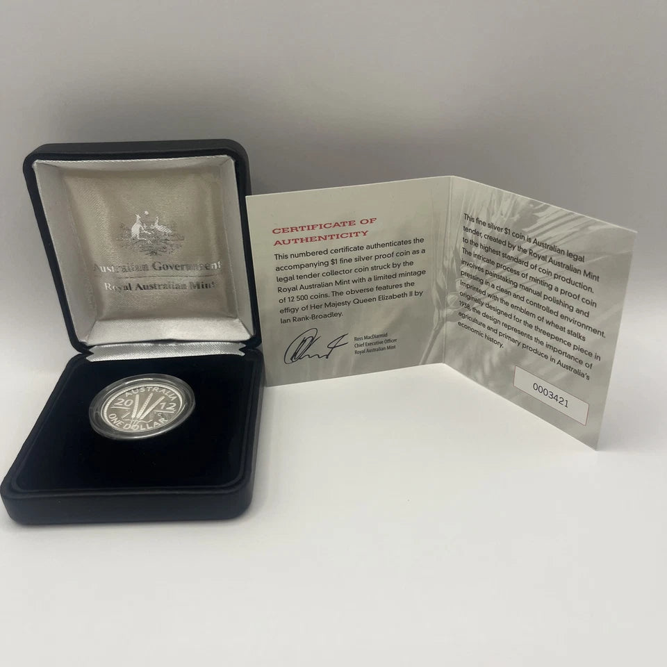 2012 Silver One Dollar - Wheat Sheaf - Proof RAM Case