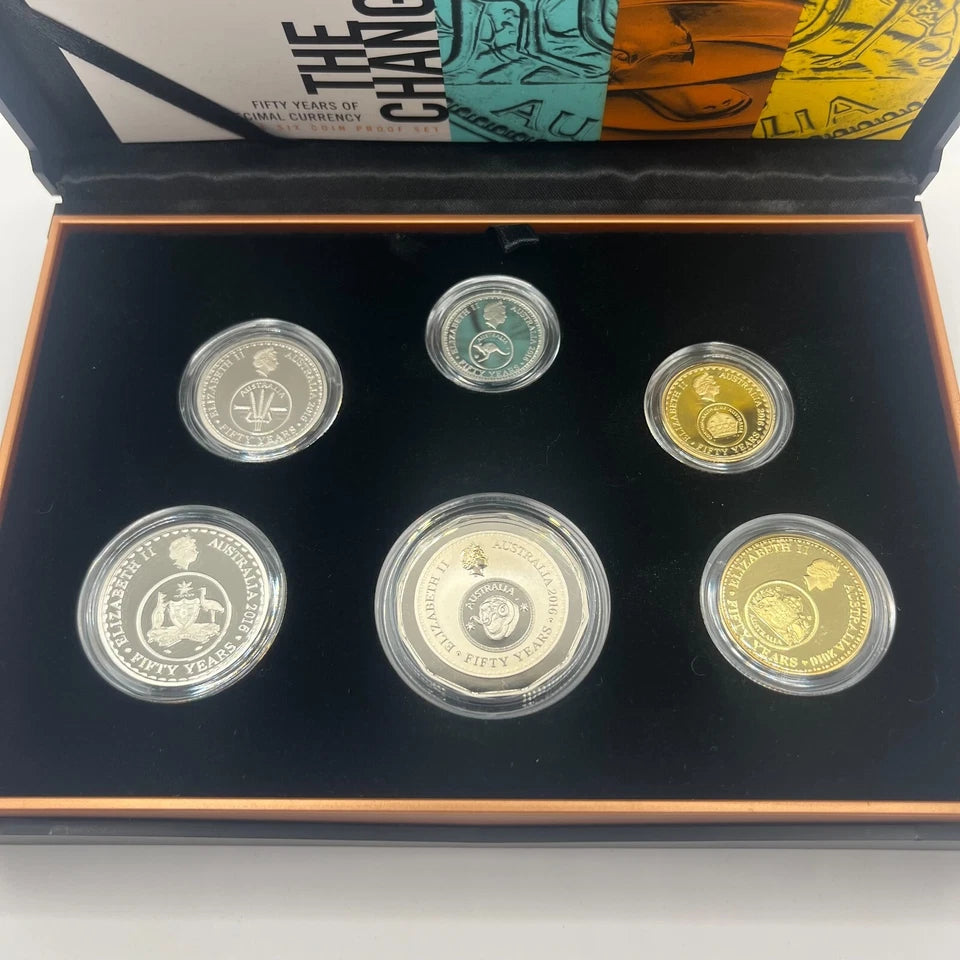 2016 Mint Proof Coin Set - Changeover 50 Years Decimal - Scarce RAM Case