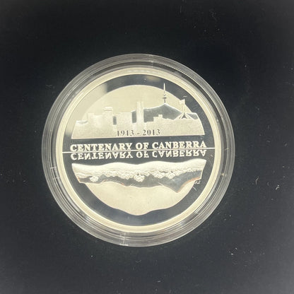 2013 Silver Five Dollar Coin - Centenary Canberra - Proof RAM Case