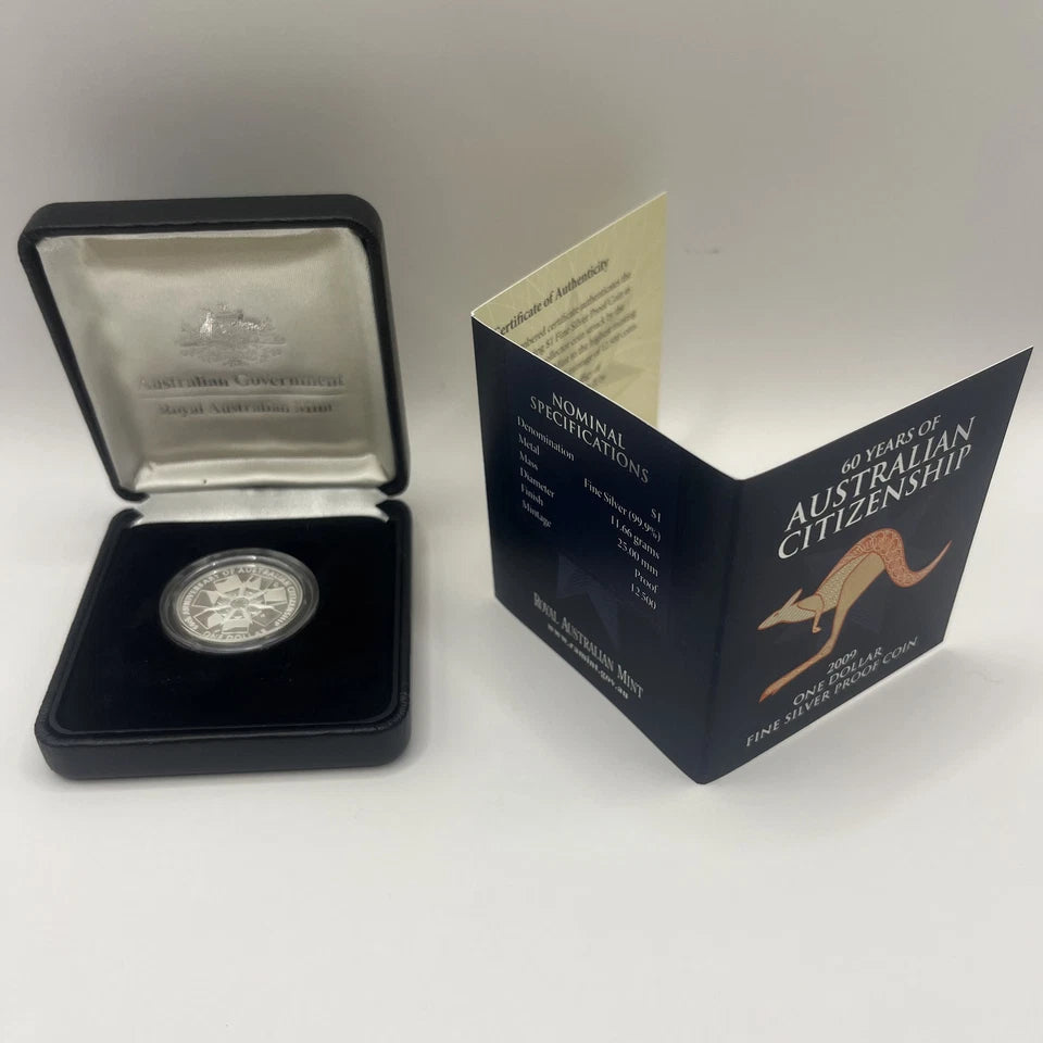 2009 Silver One Dollar - 60th Anniversary of Australian Citizenship - Proof RAM Case