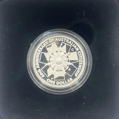 2009 Silver One Dollar - 60th Anniversary of Australian Citizenship - Proof RAM Case