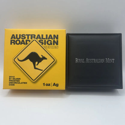 2013 Silver One Dollar Coin - Australian Road Signs - Proof RAM Case