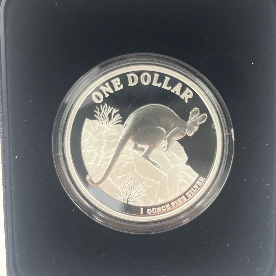 2010 Silver One Dollar Coin - Kangaroo Series - Proof RAM Case