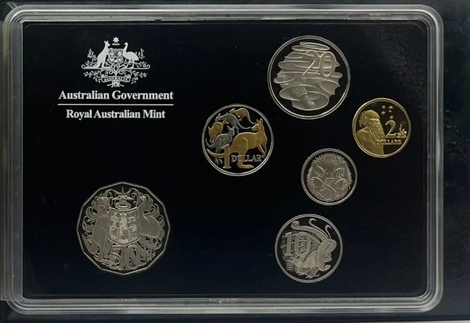 2014 Mint Proof Coin Set - 6 Coin Set - Special Edition Gold Plated $1 RAM Case