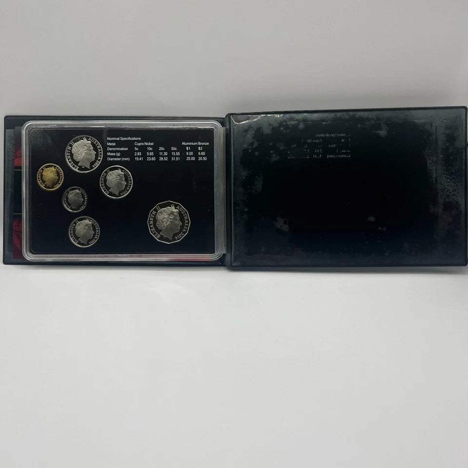 2014 Mint Proof Coin Set - 6 Coin Set - Special Edition Gold Plated $1 RAM Case