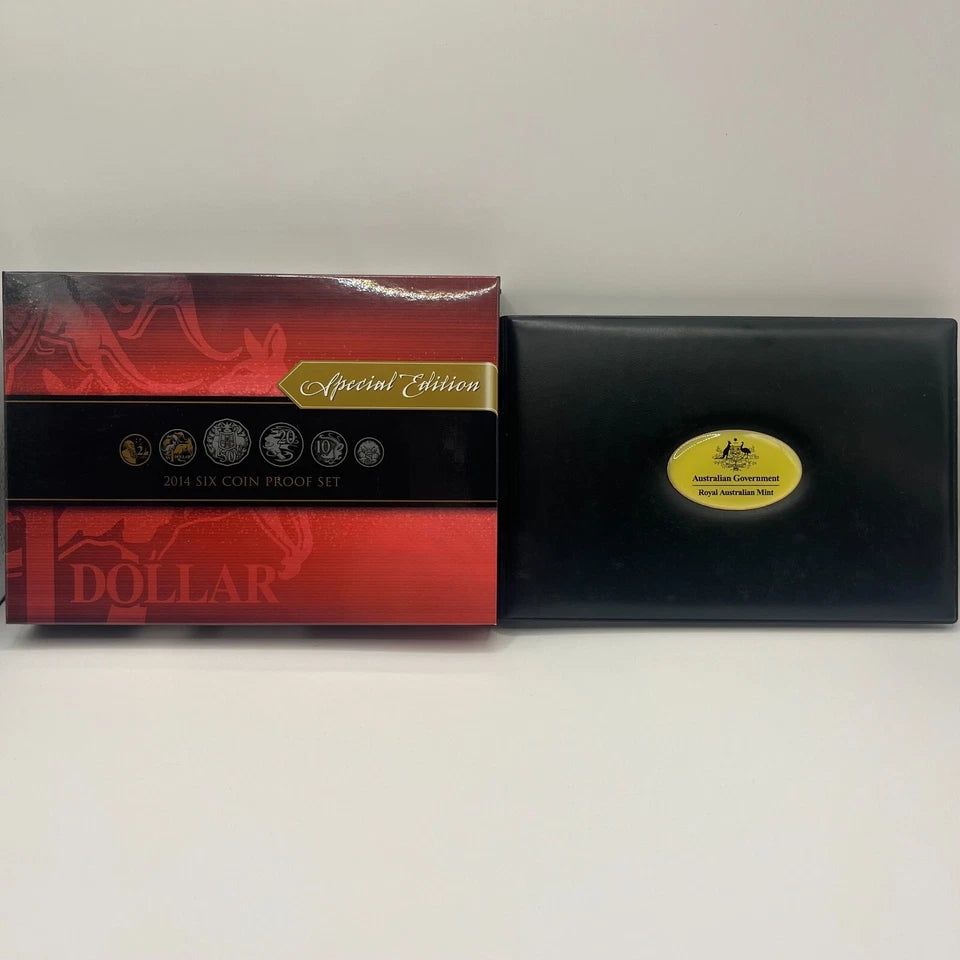 2014 Mint Proof Coin Set - 6 Coin Set - Special Edition Gold Plated $1 RAM Case