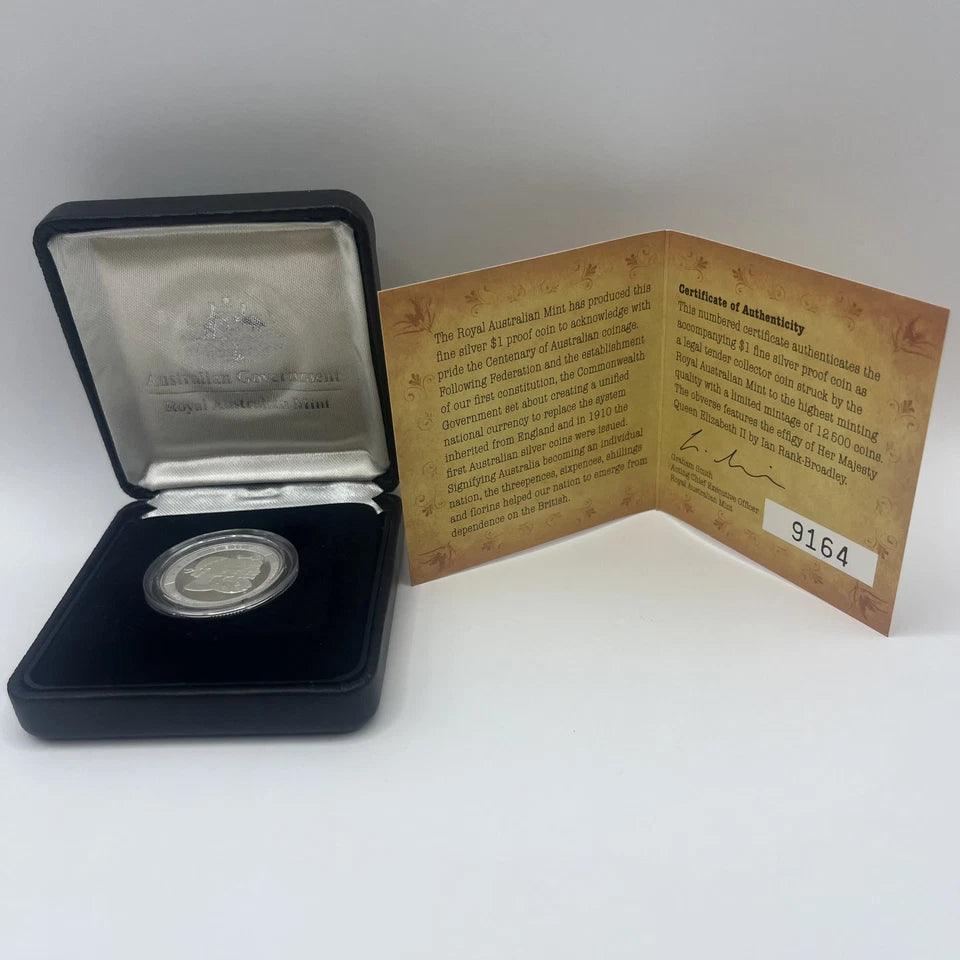 2010 Silver One Dollar - 100 Years of Australian Coinage - Proof RAM Case