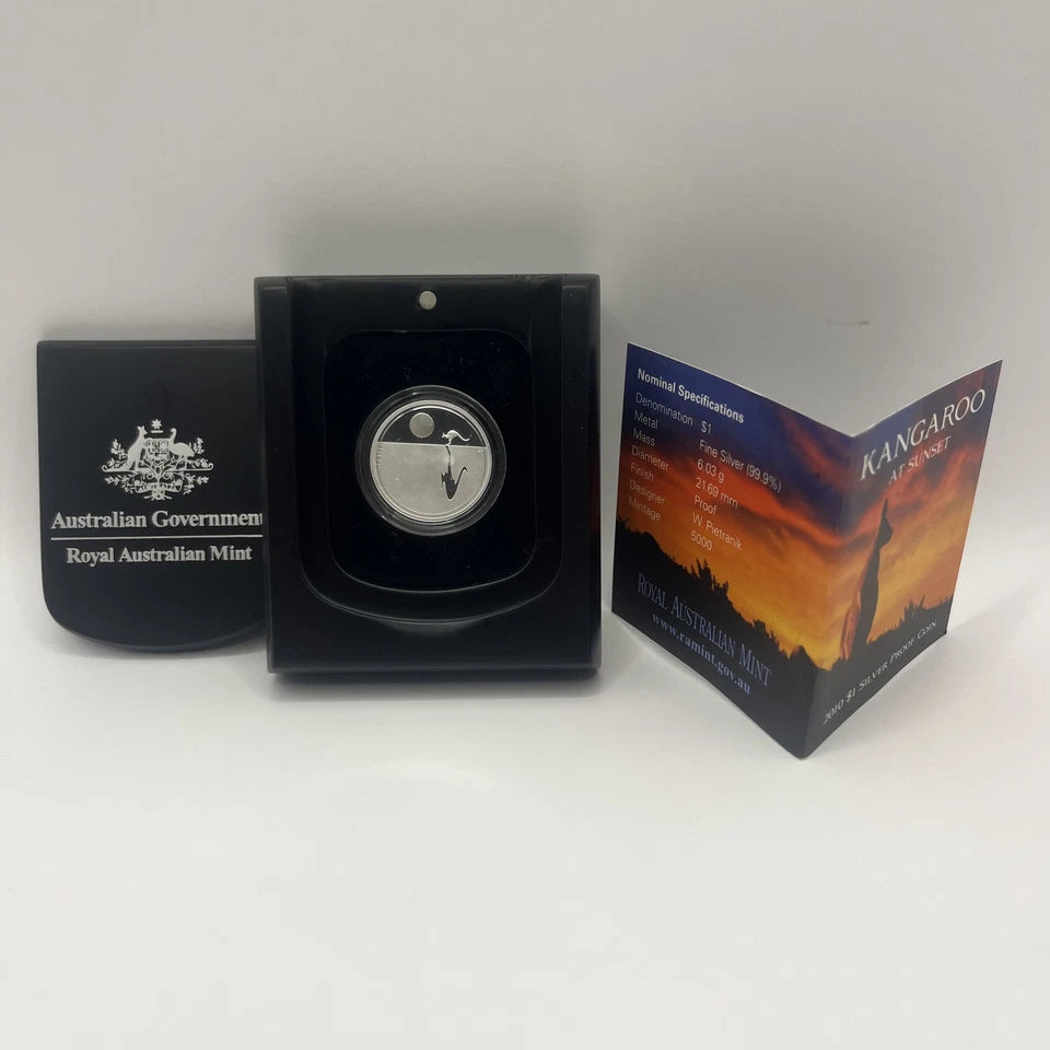 2010 Silver One Dollar - Kangaroo At Sunset - Proof RAM Case