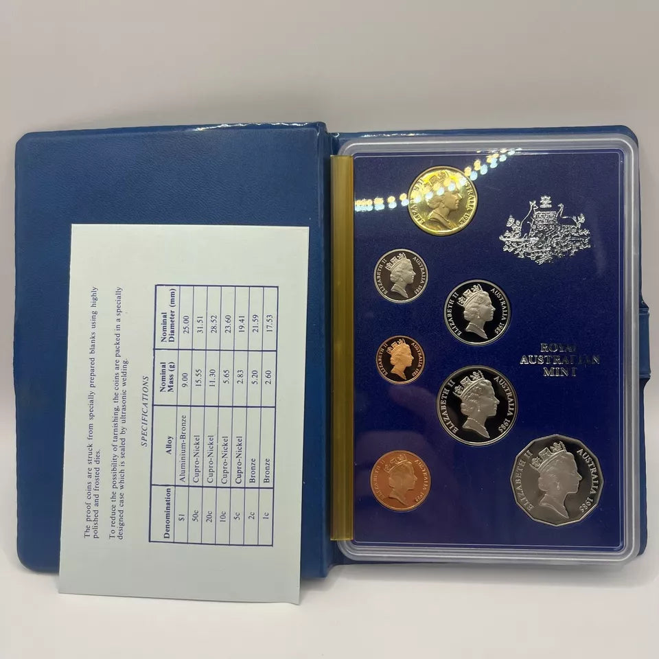 1985 Proof Coin Set - Royal Australian Mint Date Set - In Box