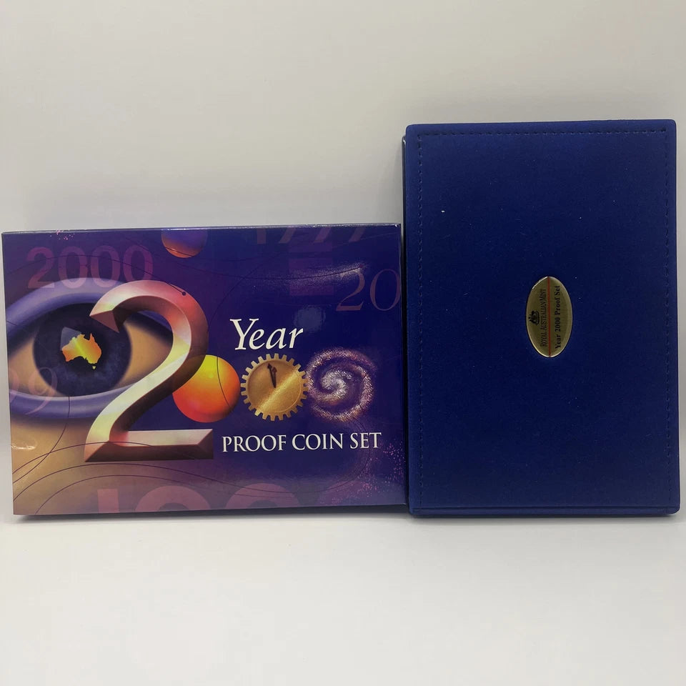 2000 Proof Coin Set - Royal Australian Mint Coloured 50 Cent - In Box