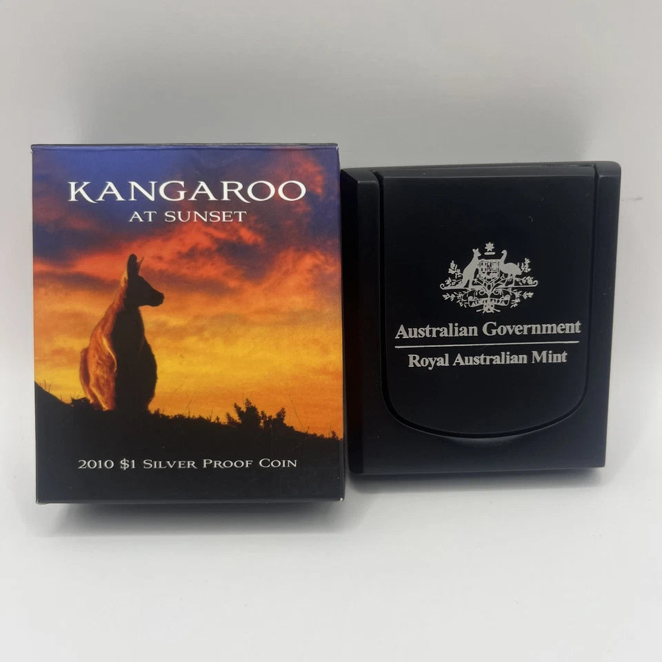 2010 Silver One Dollar - Kangaroo At Sunset - Proof RAM Case