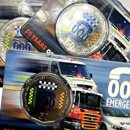 2011 Fifty 50 Cent Coin - 50 Years of Triple Zero - In RAM Card