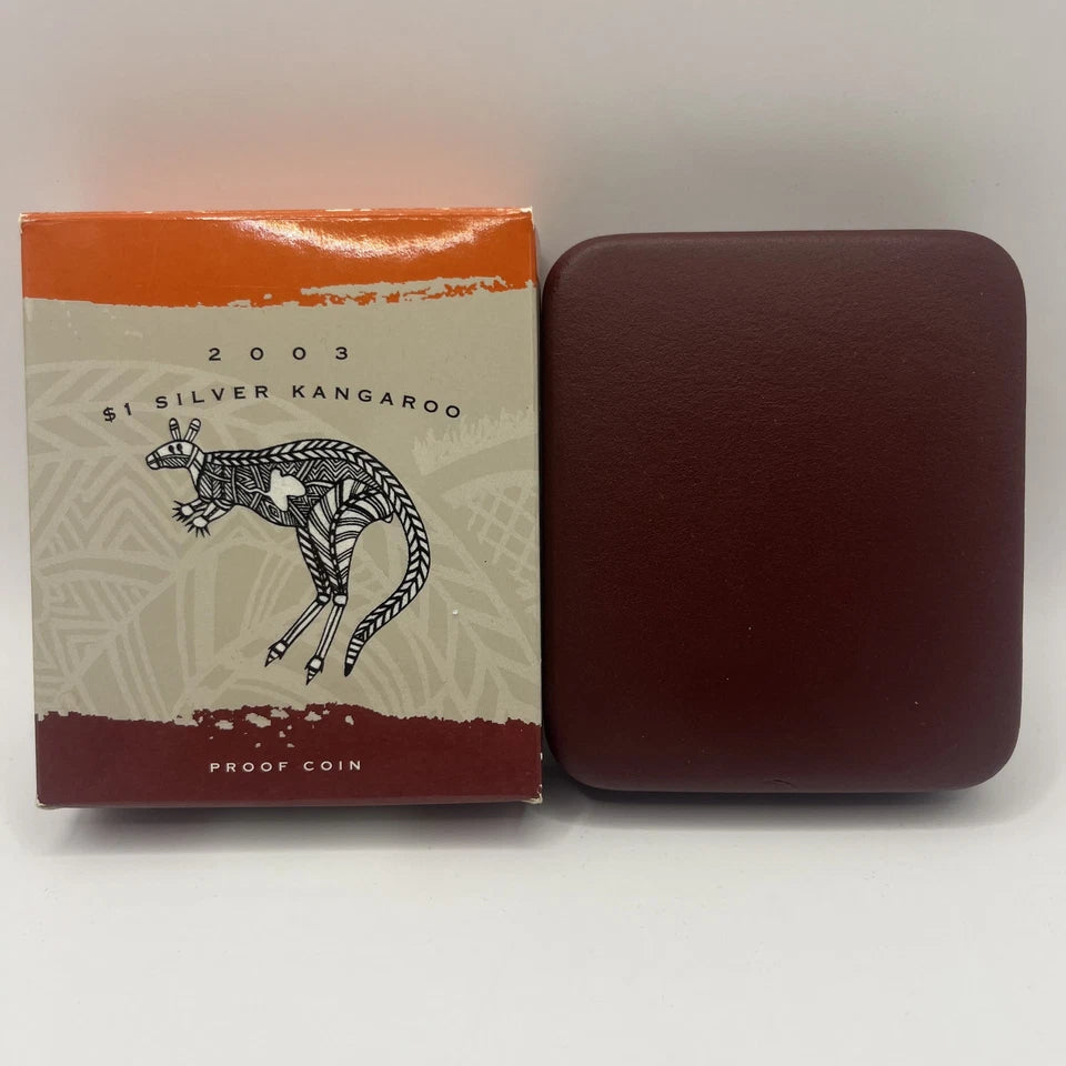 2003 Silver One Dollar Coin - Silver Kangaroo - Proof RAM Case