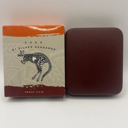 2003 Silver One Dollar Coin - Silver Kangaroo - Proof RAM Case