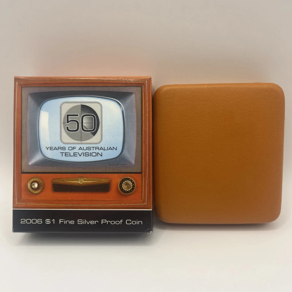 2006 Silver One Dollar - 50 Years of Australian Television - Proof RAM Case