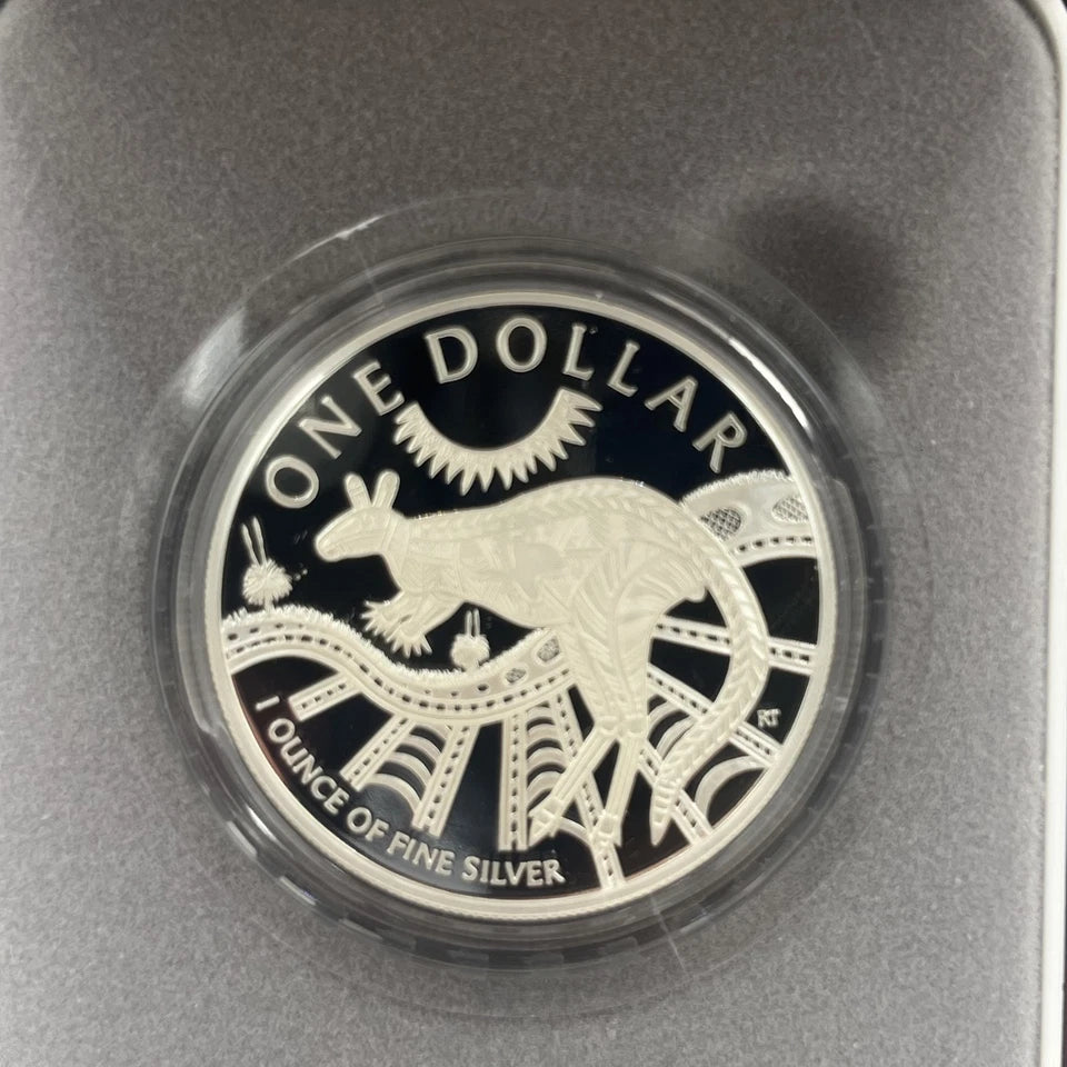2003 Silver One Dollar Coin - Silver Kangaroo - Proof RAM Case