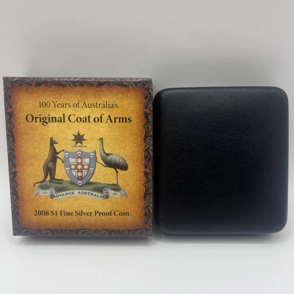 2008 Silver One Dollar - Original Coat of Arms - Proof RAM Case