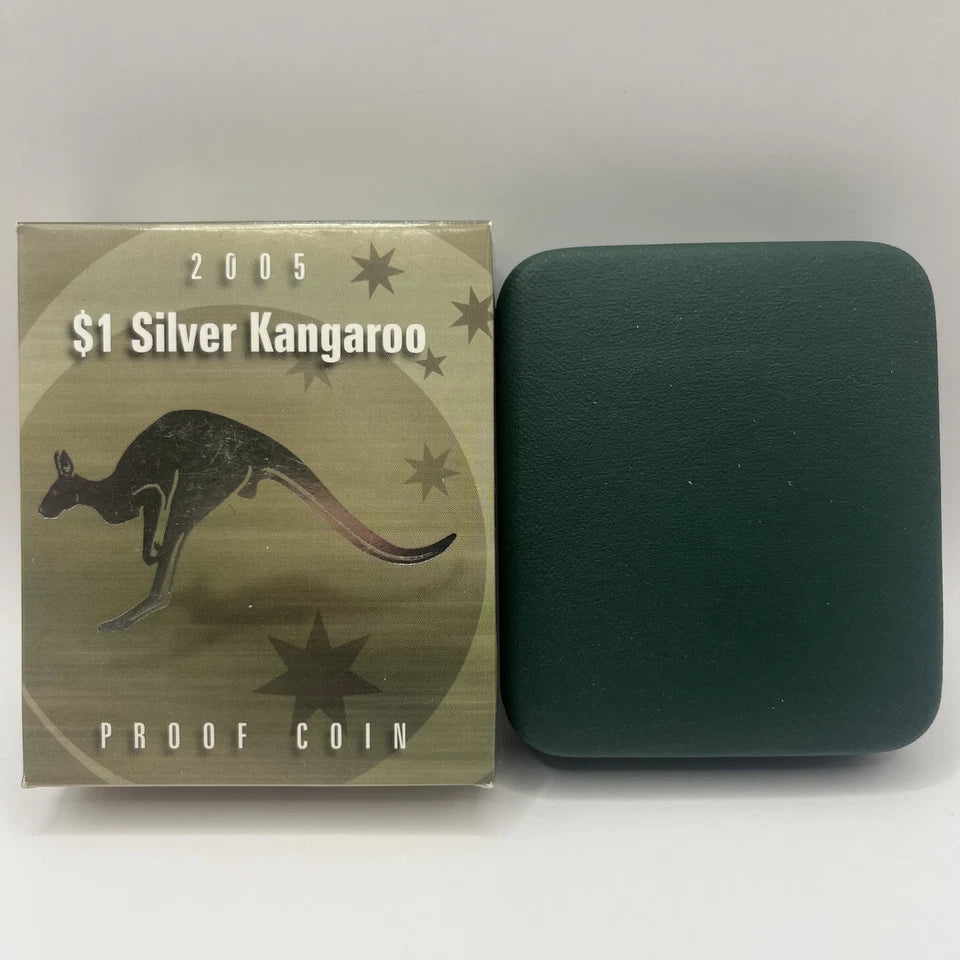 2005 Silver One Dollar Coin - Silver Kangaroo - Proof RAM Case