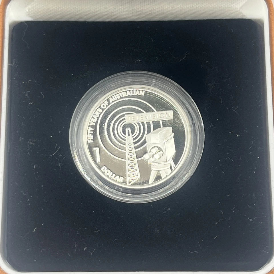 2006 Silver One Dollar - 50 Years of Australian Television - Proof RAM Case