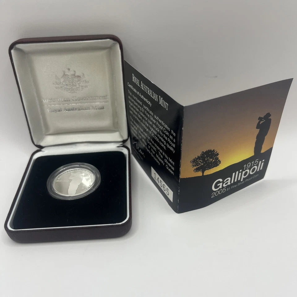 2005 Silver One Dollar - Gallipoli 1915 - Proof RAM Case