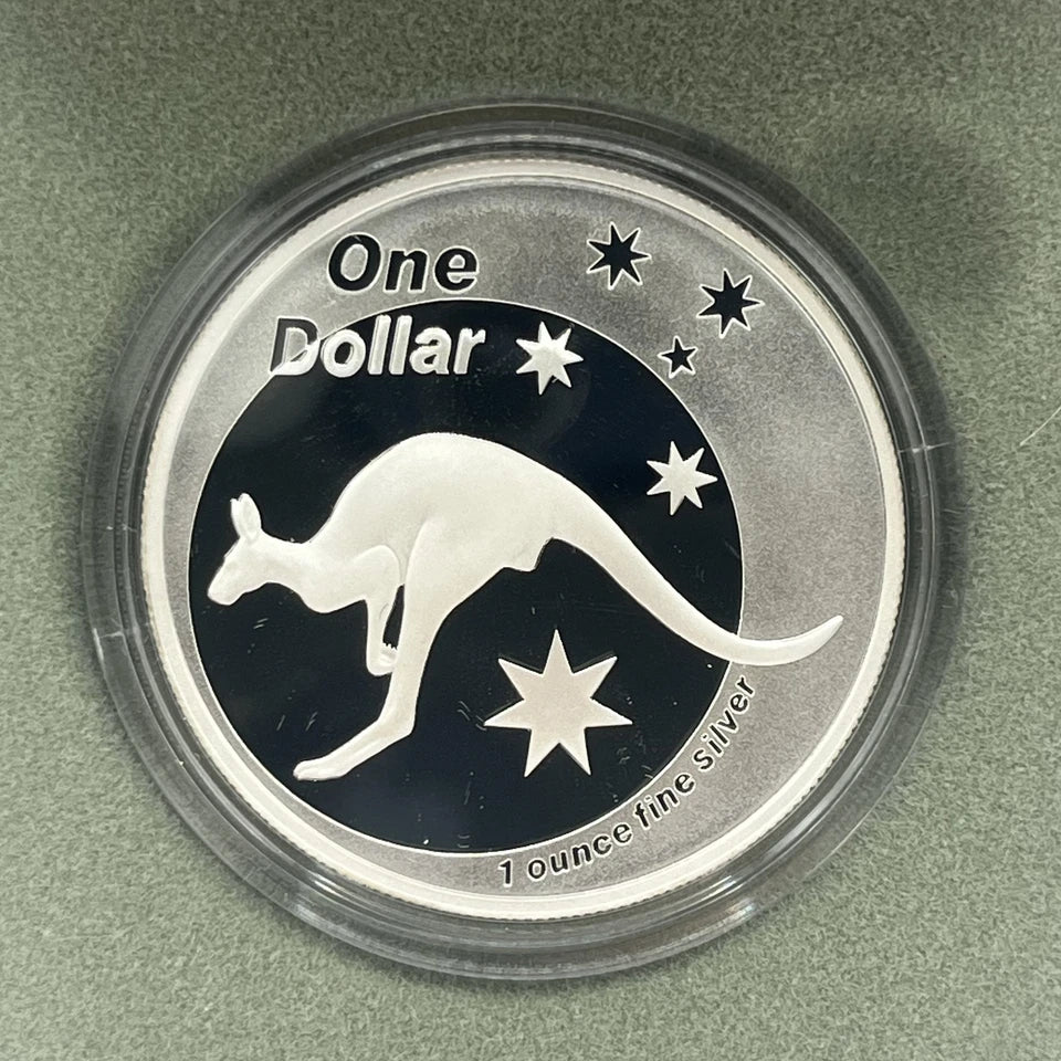 2005 Silver One Dollar Coin - Silver Kangaroo - Proof RAM Case