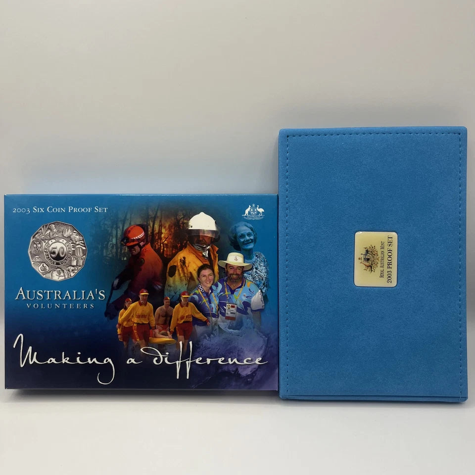 2003 Proof Coin Set - Making A Difference Coloured $1 - In Box