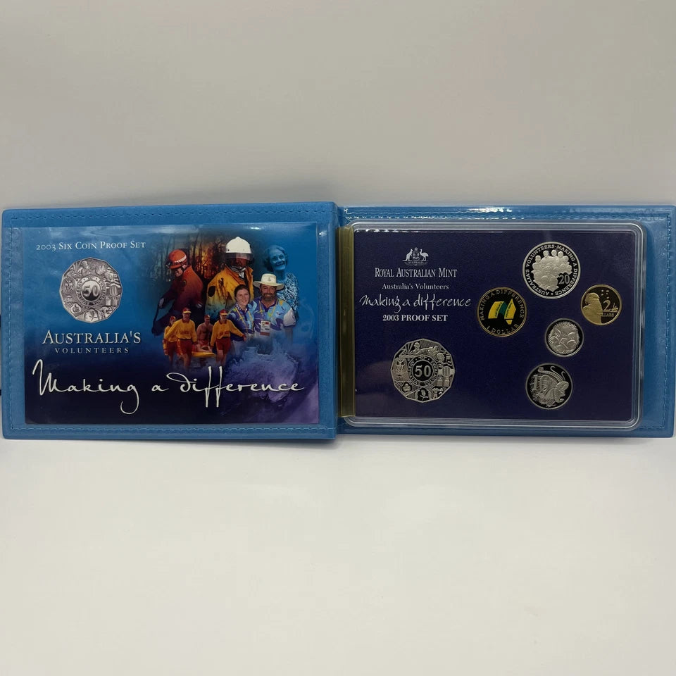 2003 Proof Coin Set - Making A Difference Coloured $1 - In Box
