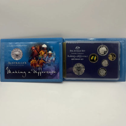 2003 Proof Coin Set - Making A Difference Coloured $1 - In Box