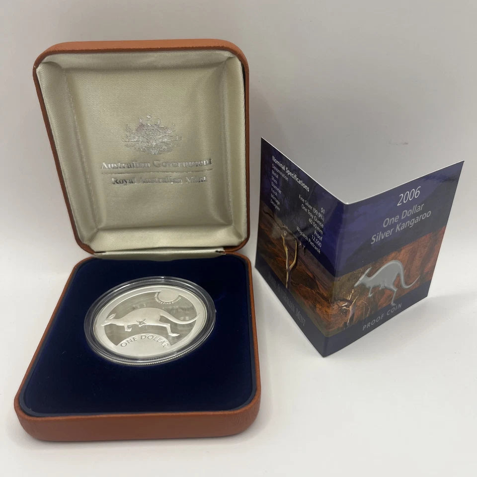 2006 Silver One Dollar Coin - Silver Kangaroo - Proof RAM Case
