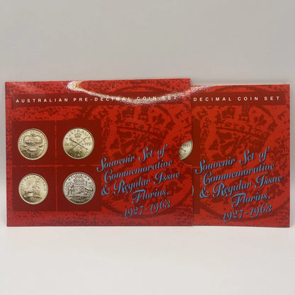 Australian 4 Coin Florin Set - Souvenir Commemorative 1927 to 1963