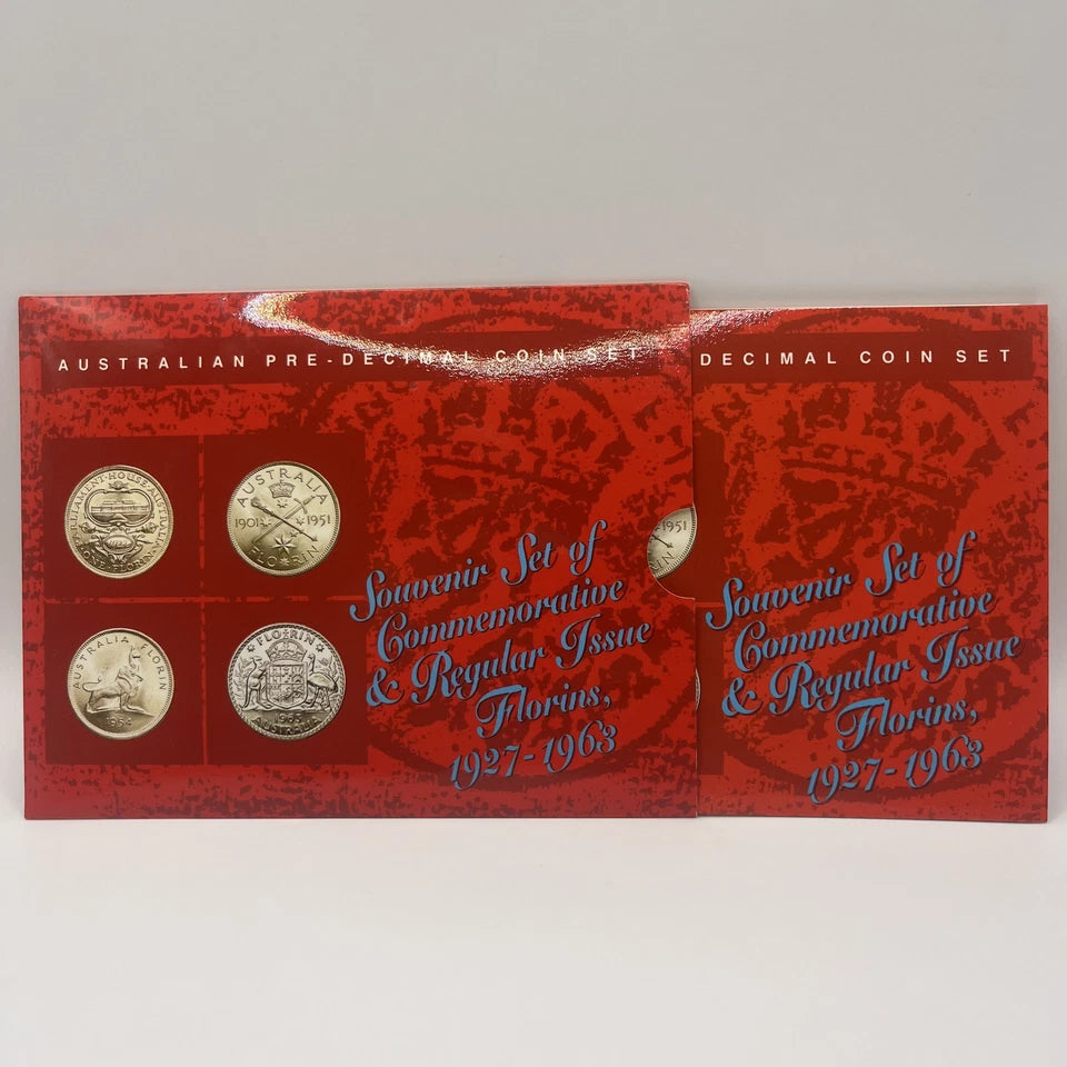 Australian 4 Coin Florin Set - Souvenir Commemorative 1927 to 1963