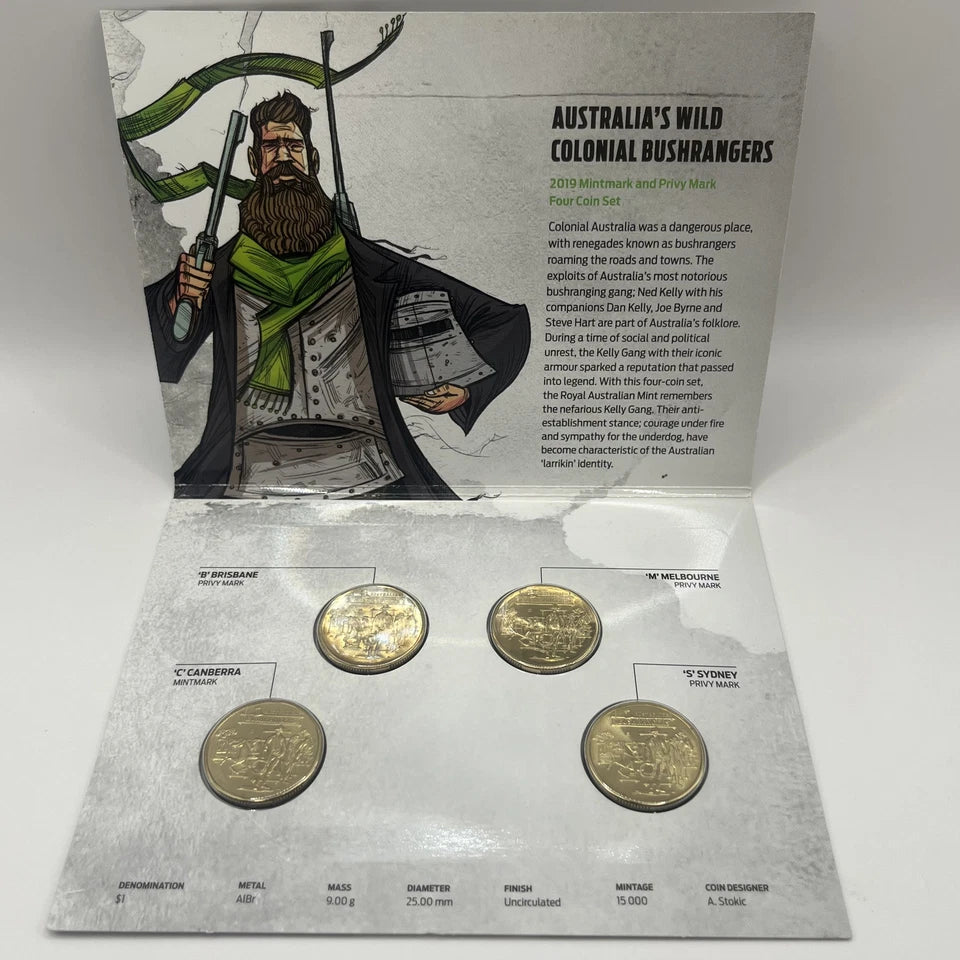 2019 Australian 4 Coin $1 Set - The Bold Bad & Ugly