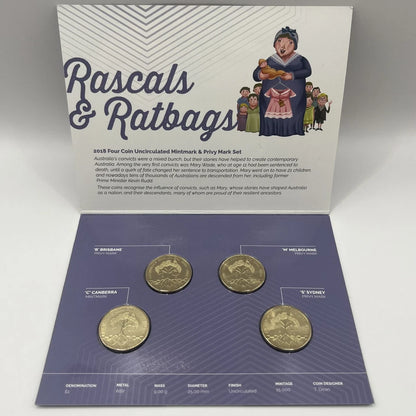 2018 Australian 4 Coin $1 Set - Rascals & Ratbags