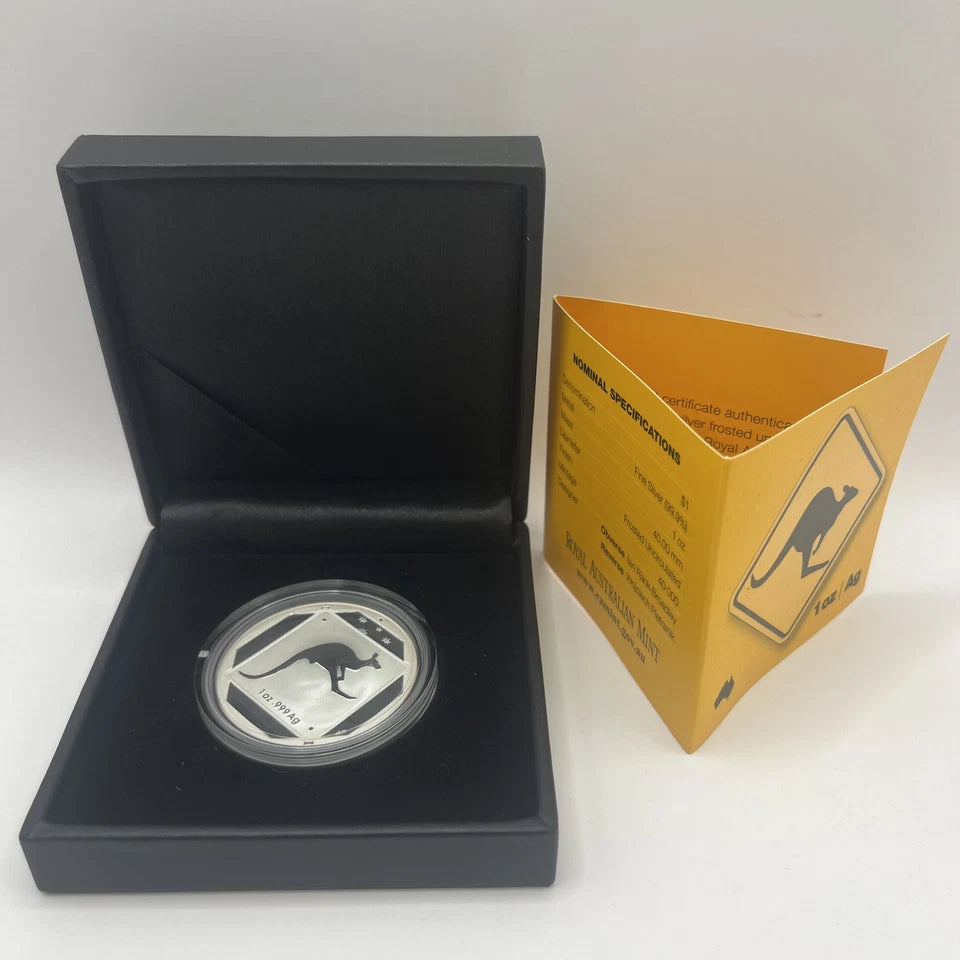 2013 Silver One Dollar Coin - Australian Road Signs - Proof RAM Case
